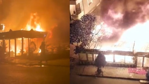 Alev alev yanan restoran kül oldu