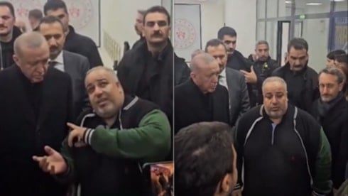 Erdoğan'a şiir okuyan peynircinin garip tavırları gündem oldu