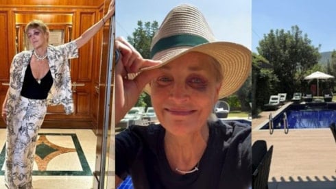 Sharon Stone tuvalette kaza geçirdi